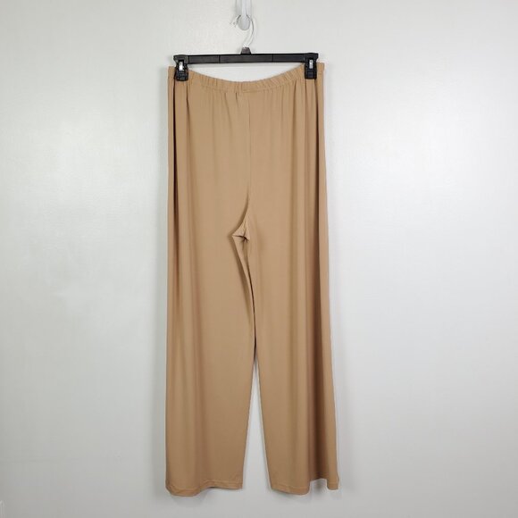 Bob Mackie Wearable Art Pull-On Stretchy Wide Leg Tan Pants Size L - Picture 5 of 12